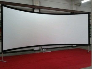 Pantalla de proyección curvada fija plateada 3D HD/Pantalla de proyector de marco fijo/marco fijo para pantalla de proyector de cine en casa - Product Image 3