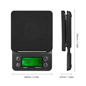 Bilancia da cucina elettrica accurata con ampio Display LCD chiaro bilancia da caffè con Timer e funzione tara bilancia elettronica 5kg/0.5g - Product Image 2