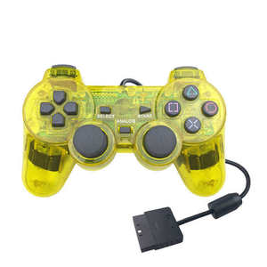 จอยเกมแบบใสมีสายสำหรับเกมแพด PS2จอยสติ๊กด้ามจับ Mando ระบบสั่นคู่ - Product Image 4