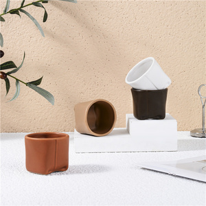 特殊4色哑光釉面小杯咖啡和茶套装/餐厅无手柄时尚陶瓷茶杯 - Product Image 3