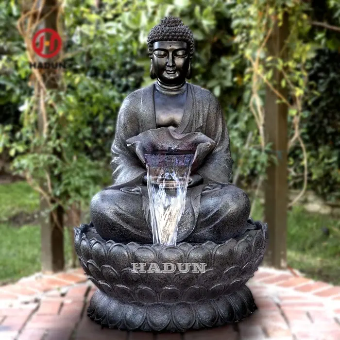 Fontana di Buddha di marmo della cascata di pietra naturale intagliata a mano del giardino all'aperto moderno