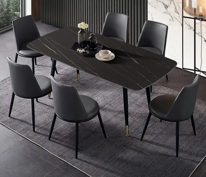 Tavolo da pranzo di Design di lusso Set di mobili per la casa per sedie a 6 posti con piano in marmo