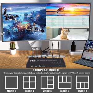 Xput-multivisor 4K, HDMI, 4x1, 4 entradas, 1 salida, HDMI, conmutador sin costuras, compatible con función KVM