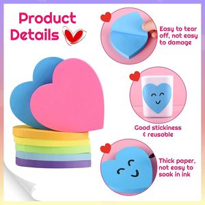 心形便签8色亮彩便签30张/垫自粘便签 - Product Image 2
