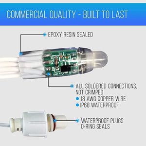 60nodes/set WS2811 <strong>LED</strong> String Lights <strong>DC12V</strong> Full Color Icicles Style <strong>RGB</strong> IP68 App Controlled 12mm Width Landscape ROHS Certified - Product Image 4