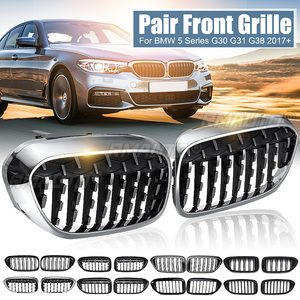 ตะแกรงกันชนหน้ารถ2ชิ้นสำหรับ G38 G31 G30 BMW รุ่น<span class=keywords><strong>5</strong></span> 540I 530I 525I 550I ไตคู่2017-2020สีดำ