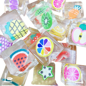 Yeni 2.5cm kare buz meyve hamur TPR Squishy oyuncak stres giderici için çocuklar yetişkinler için yaratıcı hediye için kolay bir ruh hali