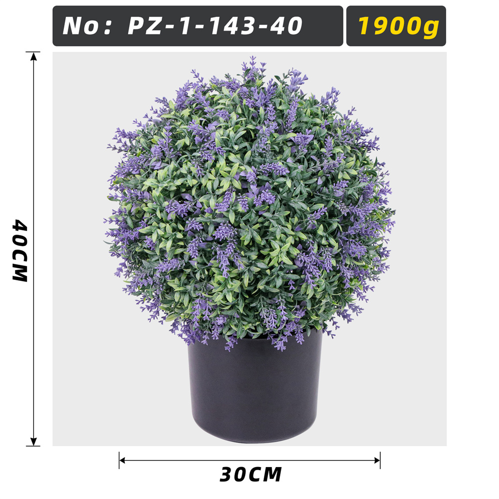 Artificial Lavender Ball Topiary Potted Plant 40 cm
