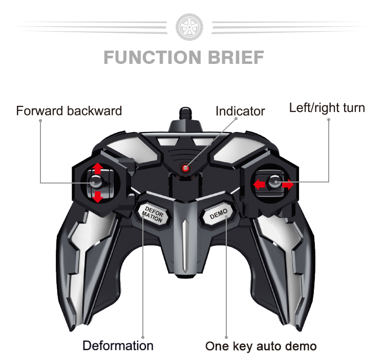 2- in-1 RC robot vehicle toy 1/12 transformation wireless remote control deformation car