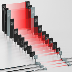 Sensor de fibra óptica, Sensor de presencia de NPN/PNP NC/NO, distancia de detección de 1100mm para detección de objetos de línea de producción automática
