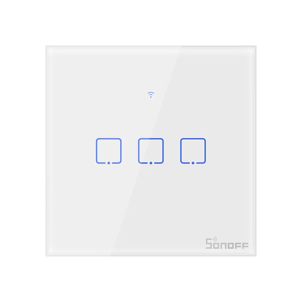 Sonoff-interrupteur mural tactile intelligent, wi-fi, 3 boutons, standard UK/EU/US, pour TX, T2, T3, version 2019, nouveau