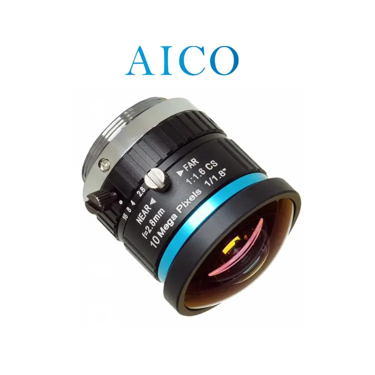 1/1.8 "2.8mm 10mp F1.6 4K CS / C 마운트 HFOV 160 도 산업용 비전 울트라 와이드 앵글 10 메가 cs-mt 기계 cctv 린시 렌즈