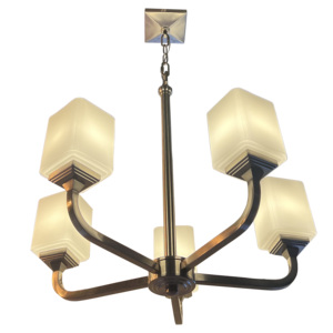Modern 5LT avize buzlu cam fırçalanmış nikel kaplama demir Metal tasarım otel Bar AC güç kaynağı ampul ışık kaynağı - Product Image 2
