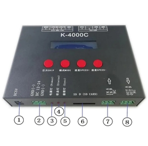 K-4000C SD-карта пиксельный светодиодный контроллер оригинальный ws2812 , SPI/DMX DC5V/DC12-24V программируемый dmx светодиодный контроллер света