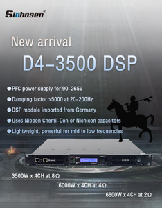 Procesador de audio Dsp de 2 Ohmios, amplificador de potencia de subwoofer estable 4ch 1u Dsp, 3500W X 4 - Product Image 6