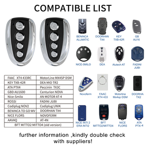 Face to Face Universal Garage Remote Control <strong>Rolling</strong> <strong>Code</strong> <strong>Duplicator</strong> for EU Brand Nice Doorhan Neco Replacement