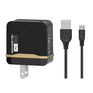 SOMOSTEL CARGADOR Q05 Original Quality QC3.0+PD Foldable Phone Usb Charger 2 in 1 Super Fast Charger with Cable EU/<strong>US</strong>/UK/<strong>AU</strong> <strong>Plug</strong> - Product Image 1