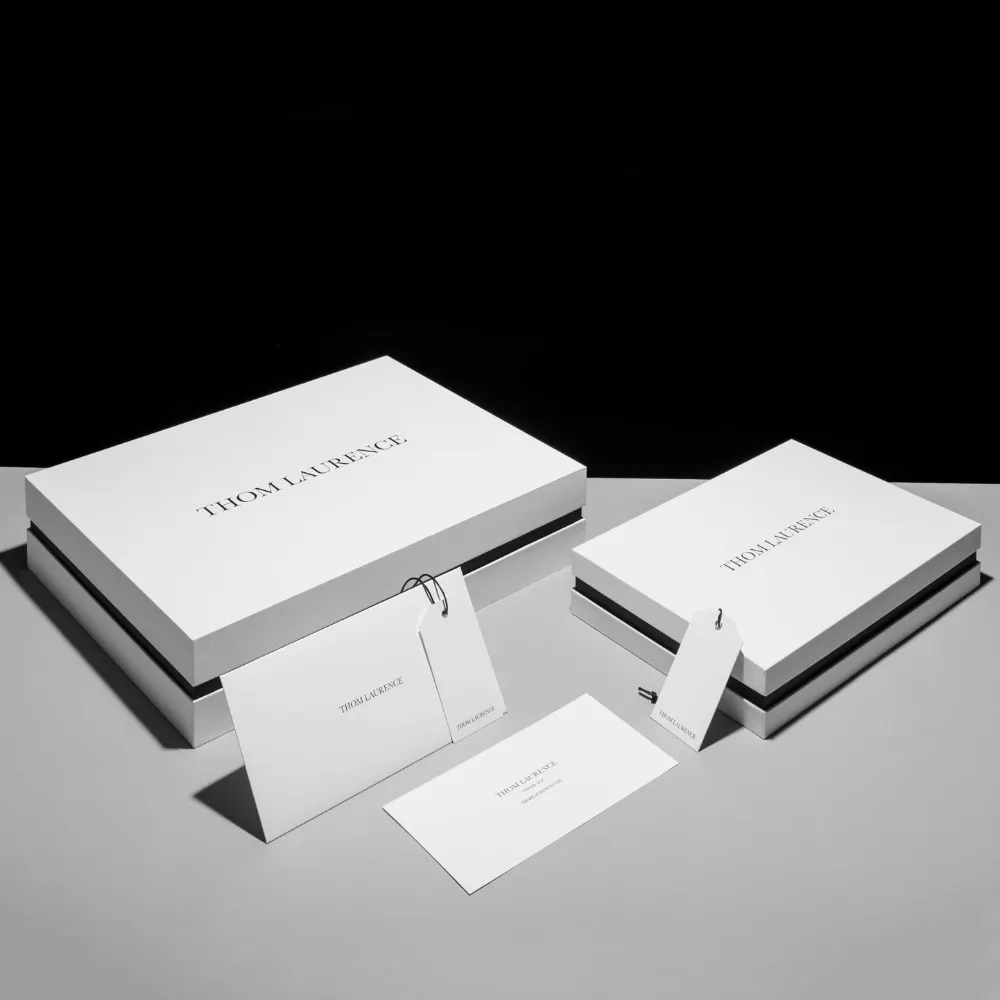 Cajas rígidas de regalo con tapa extraíble blanca, embalaje de papel de cartón de lujo con logotipo personalizado, con cuello