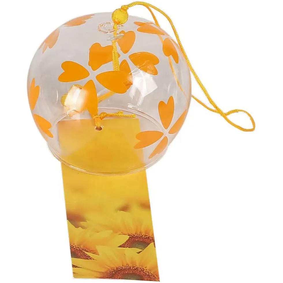 Adornos para el hogar hechos a mano, campanas de viento pequeñas de cristal, colgante de estilo japonés, flor romántica, carillones de viento