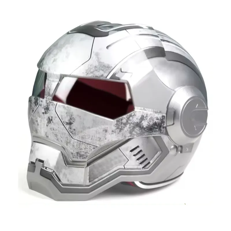 Casco de Iron Man para motocicleta, de alta calidad, Retro, media cara abierta, ABS, para Motocross, Scooter