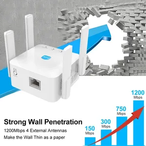 1200Mbps 5Ghz ไร้สาย WiFi Repeater 2.4G 5GHz Wifi เครื่องขยายสัญญาณ Extender เราเตอร์เครือข่าย Wlan WiFi Repetidor - Product Image 5