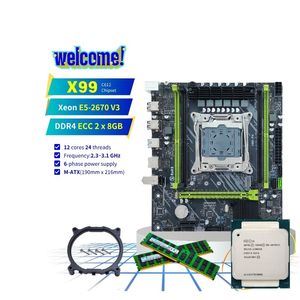Pandl ชุดเมนบอร์ดคอมพิวเตอร์ตั้งโต๊ะรุ่นใหม่ Intel Xeon E5 V3คอมโบ DDR4 ECC 2x8GB 2133MHz 2670v3 RAM X99ชุดมาเธอร์บอร์ด - Product Image 1