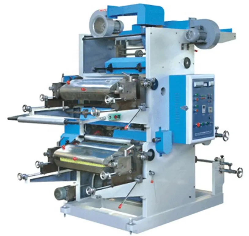 中小企業向けビニール袋印刷機、2色単色LDPEPEPEプラスチックフィルムフレキソ印刷機プリンター