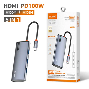 LDNIO DS-15H 5合1 usb-c多端口适配器Thunderbolt 3扩展坞集线器以太网端口Usb 3.0 c型适配器 - Product Image 1