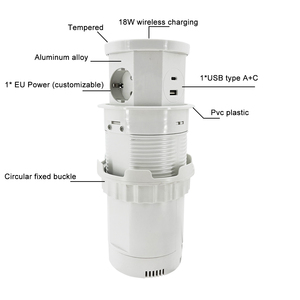 Toma de corriente emergente oculta de 16A 220V con puerto USB y 3 tomas de mesa de CA Nivel IP44 para escritorio de oficina - Product Image 4