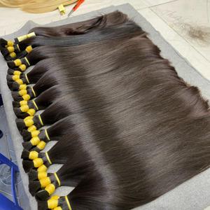 Bebek saç toplu 20-80cm ağartma olabilir fabrika tam manikür yumuşak bakire Remy toplu saç insan saçı vietnamca
