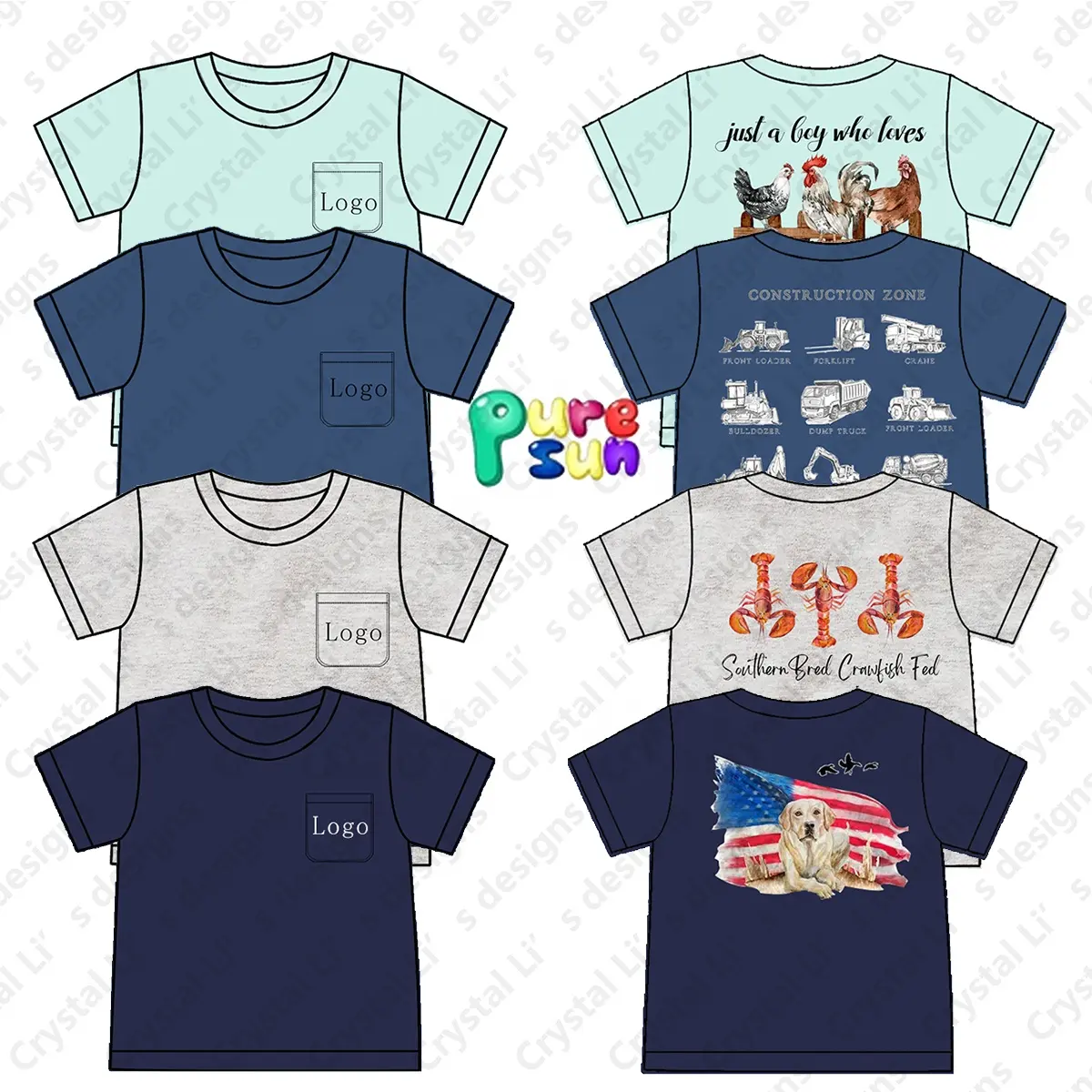 Camisas con logotipo personalizado para niños pequeños, Unisex Camiseta de algodón estampado en caliente con diseño de, camisa de gran tamaño para niños