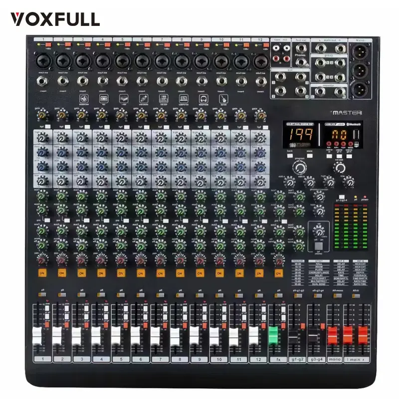 Voxfull ماستر 16 الجملة رخيصة الثمن جهاز دمج صوتي تحديث 16 قناة MP3 وظيفة جهاز مزج الصوت وحدة مع USB البسيطة آلة صوت دي جي