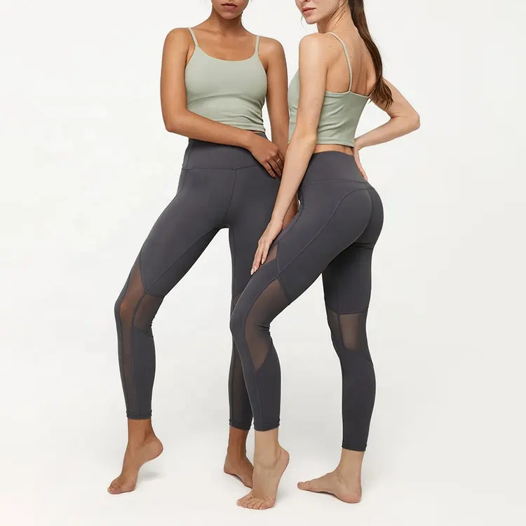 Wholesale Custom Printed Sports Mesh Leggings Gym Fitness Tights Women Yoga Pants