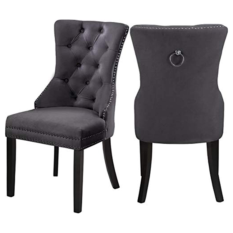 2021Wholesale Price Elegant Mid Century Luxury Upholstered Armless Fabric Velvet Wooden Dining Chair for Dining Room