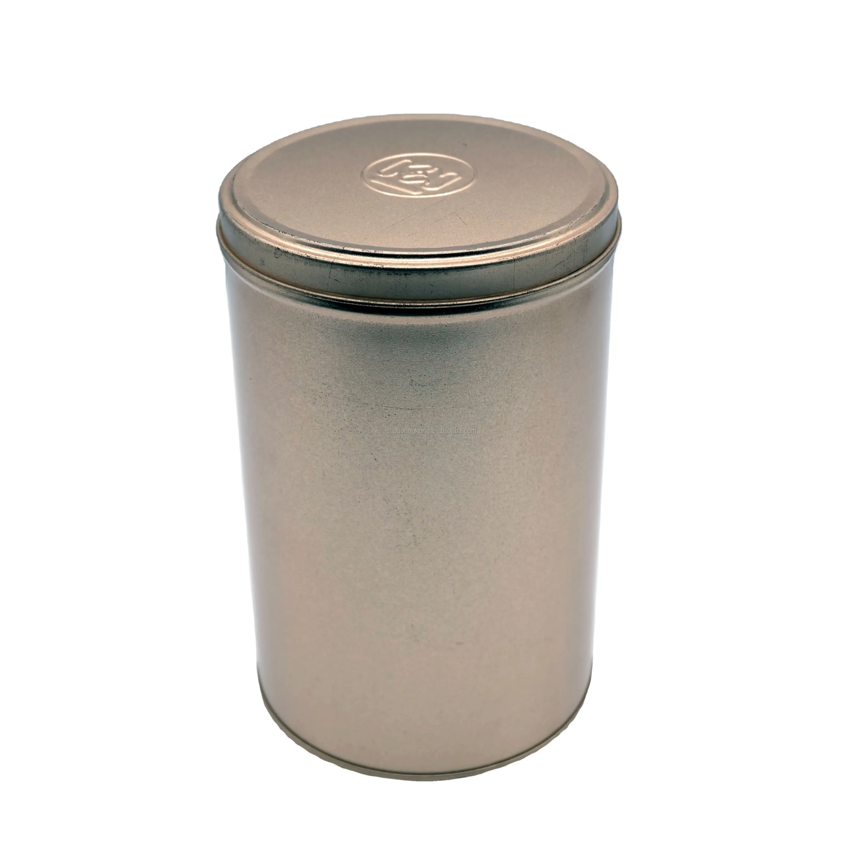 Tea Tin Box Wholesale Custom Blank Logo Golden Emboss Round Metal Gift Tea Tin Box Cans Tea Packaging Tin Box