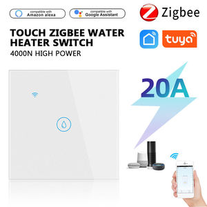 欧盟英国电动4000W语音定时器谷歌主页Alexa <span class=keywords><strong>Echo</strong></span> 20A图雅触摸墙WiFi锅炉智能热水器开关