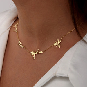 Customised 18K Gold Plated <strong>Name</strong> Necklace Personalised Link Chain Style Classic Family Jewelry Gift with Multiple <strong>Names</strong> - Product Image 5