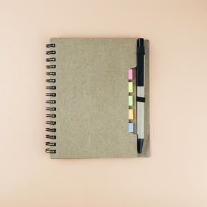 GemFully estoque de papelaria com adesivos para cadernos de notas em espiral, item de papelaria, caderno de reuniões com suporte para canetas