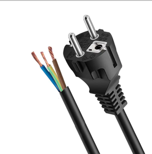 EU VDEリストタイプF 3プロング0.75/1/1.5/2.5mm sq電源コードストレート/角度付き防水PVC/ラバー電源コード接地ピン付き - Product Image 6