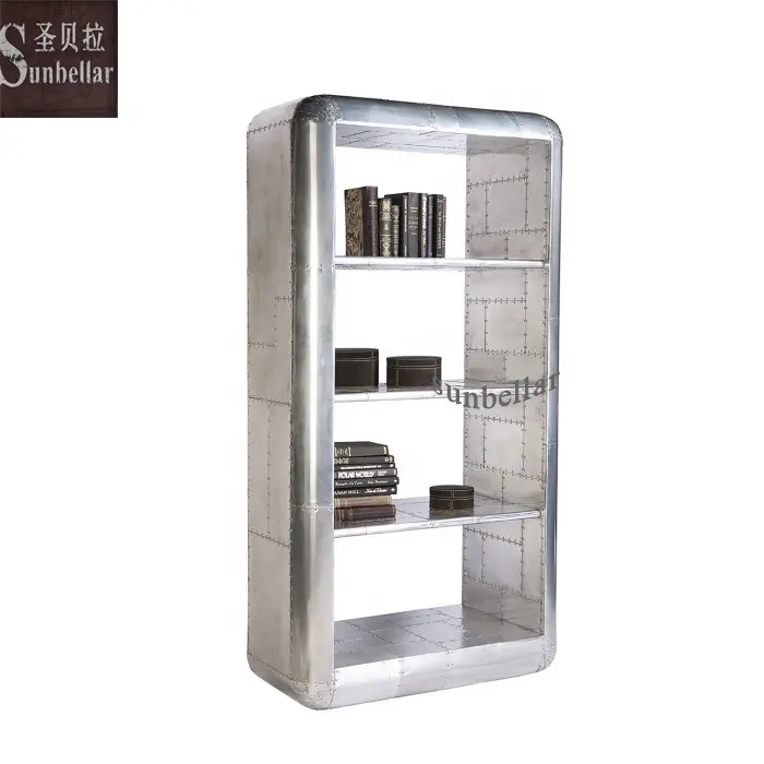 Loft Industriële Meubelen Boekenplank Aluminium Display Rack Houten Boekenkast Metaal Voor Whisky Home Office Boekenplanken 1 Stuk