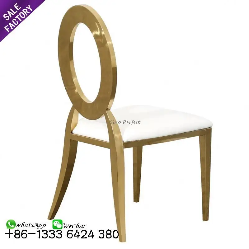 Cheap modern furniture hotel banquet restaurant stainless steel wedding dining room chairs for event