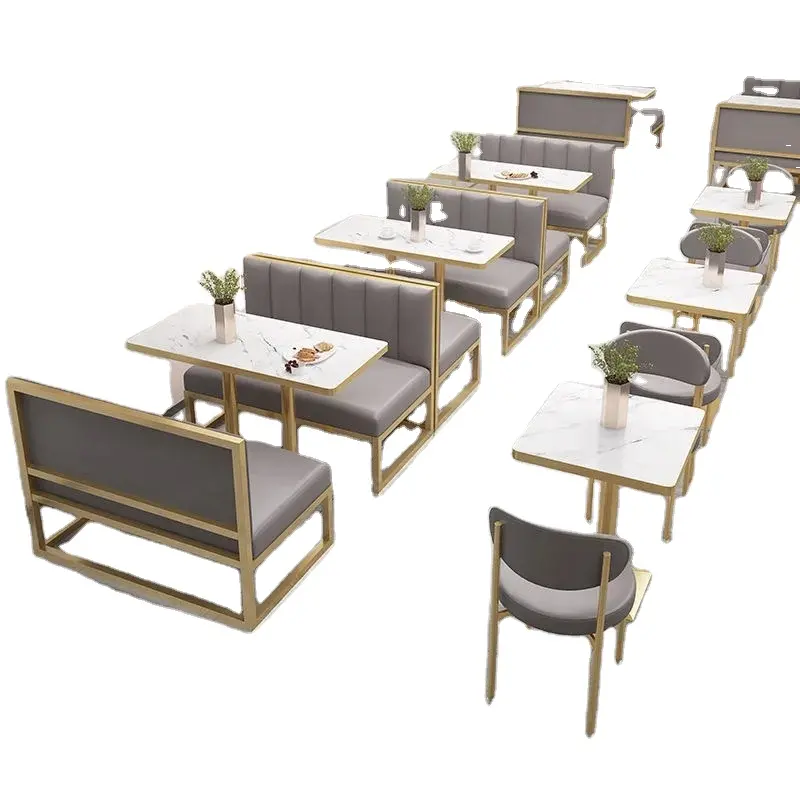 レストランカフェ家具ソファチェアブースに適した商業用家具積み重ね可能な椅子とダイニングテーブル