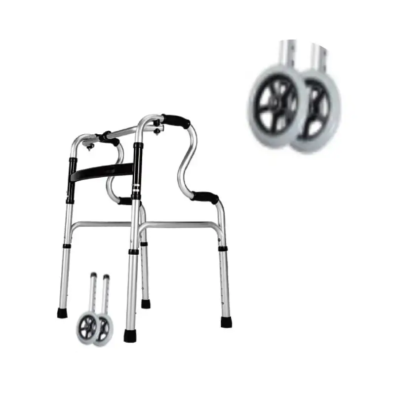Ayuda para caminar vertical para ancianos, marco de aleación de aluminio y mango de Pu, luz plegable, ayuda para caminar para discapacitados