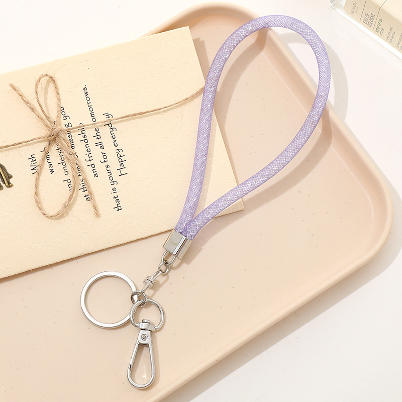 K3430 หัวเข็มขัดจี้เชือกตาข่ายเจาะหักสีม่วง