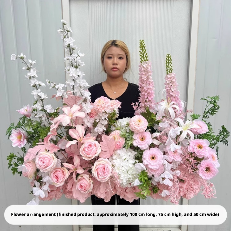 2# Nuova fila di fiori rosa, stile 1