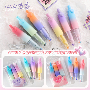 高度可见的双色双头荧光笔，带颜色渐变按荧光笔套装 - Product Image 4