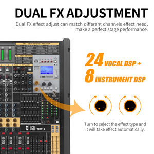 XTUGA TFB12 Professional Audio Mixer 12-Kanal Professional Mixer Konsole Musik Audio DJ Mixer Konsole Mischen DJ Controller - Product Image 6