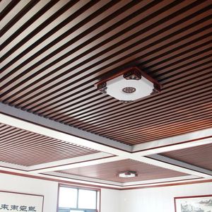 厂家价格优惠装饰建材金属条吊顶面板木纹铝挡板吊顶