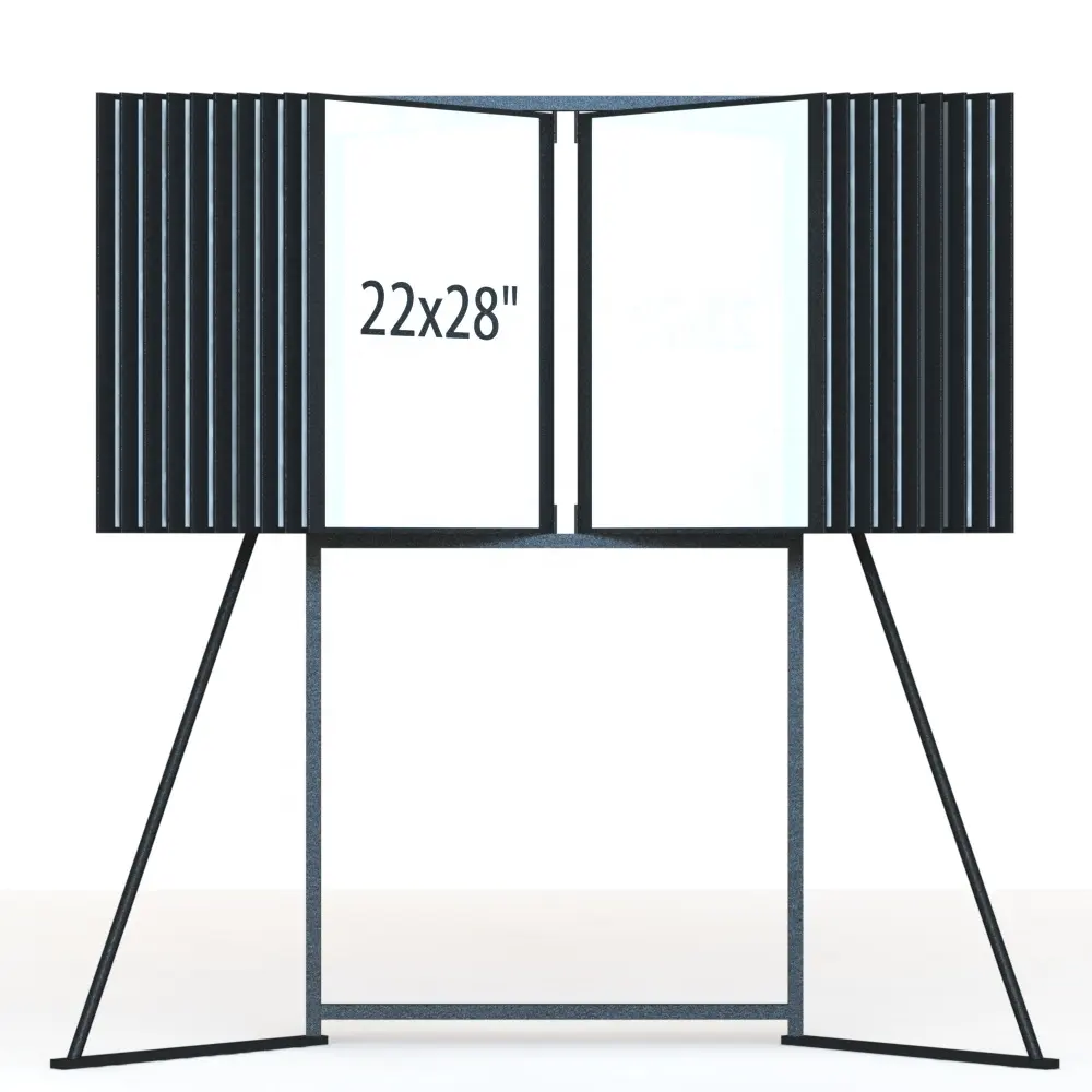 Freistehende 20 Panel 22x28 Zoll Poster Bild Foto Metall Display Rack