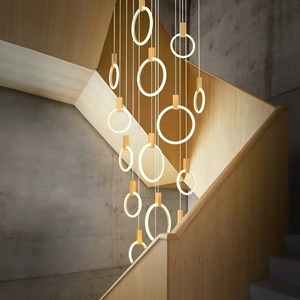 Özelleştirilmiş çağdaş lineer sarkıt LED ışık avize sanat dekoratif cam ev ofis otel Bar tavan şerit avize - Product Image 4